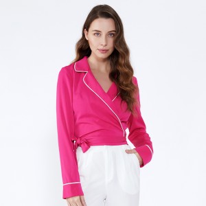 Най-новите дизайни Проверете блуза с шишен райе от жена